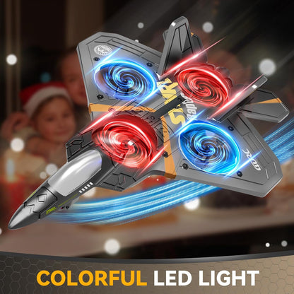 P-one Aircraft Remote Control Plane RC Plane – 2-in-1 Drone Glider for Kids & Adults Fighter Jet with Light, 360° Flip Fighter Jet Toy, Gravity Sensing, Stunt Roll, Gifts for Kids Boys