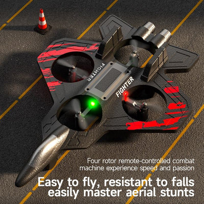 P-one Aircraft Remote Control Plane RC Plane – 2-in-1 Drone Glider for Kids & Adults Fighter Jet with Light, 360° Flip Fighter Jet Toy, Gravity Sensing, Stunt Roll, Gifts for Kids Boys