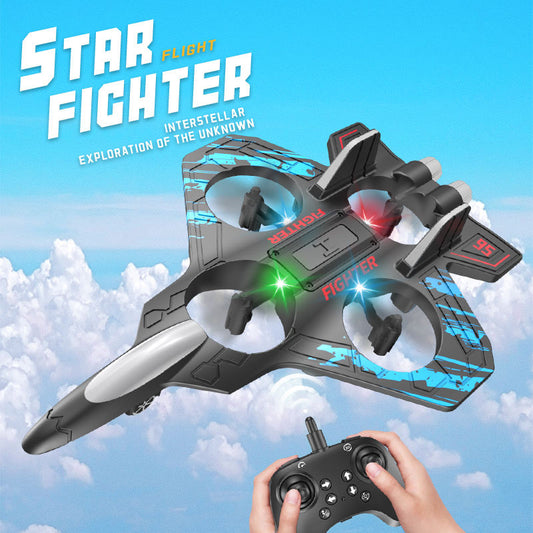 P-one Aircraft Remote Control Plane RC Plane – 2-in-1 Drone Glider for Kids & Adults Fighter Jet with Light, 360° Flip Fighter Jet Toy, Gravity Sensing, Stunt Roll, Gifts for Kids Boys